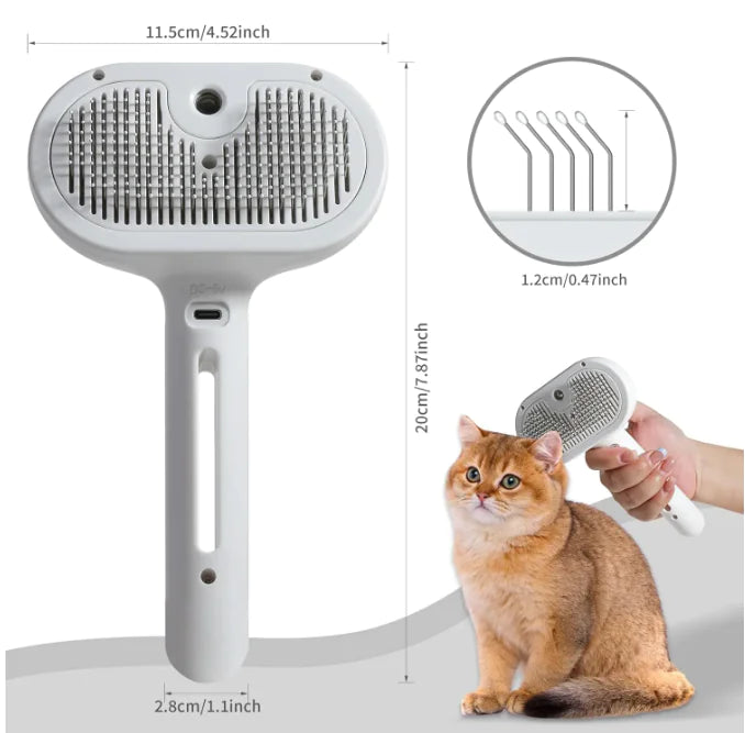 Pet Grooming Brush with Water Tank